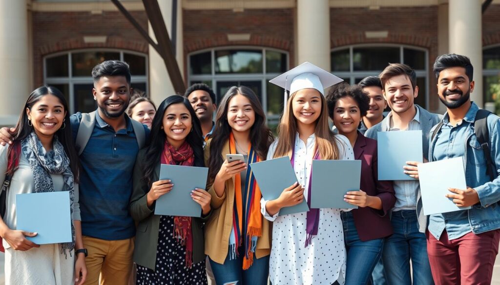 Student receiving fully funded college scholarship in USA